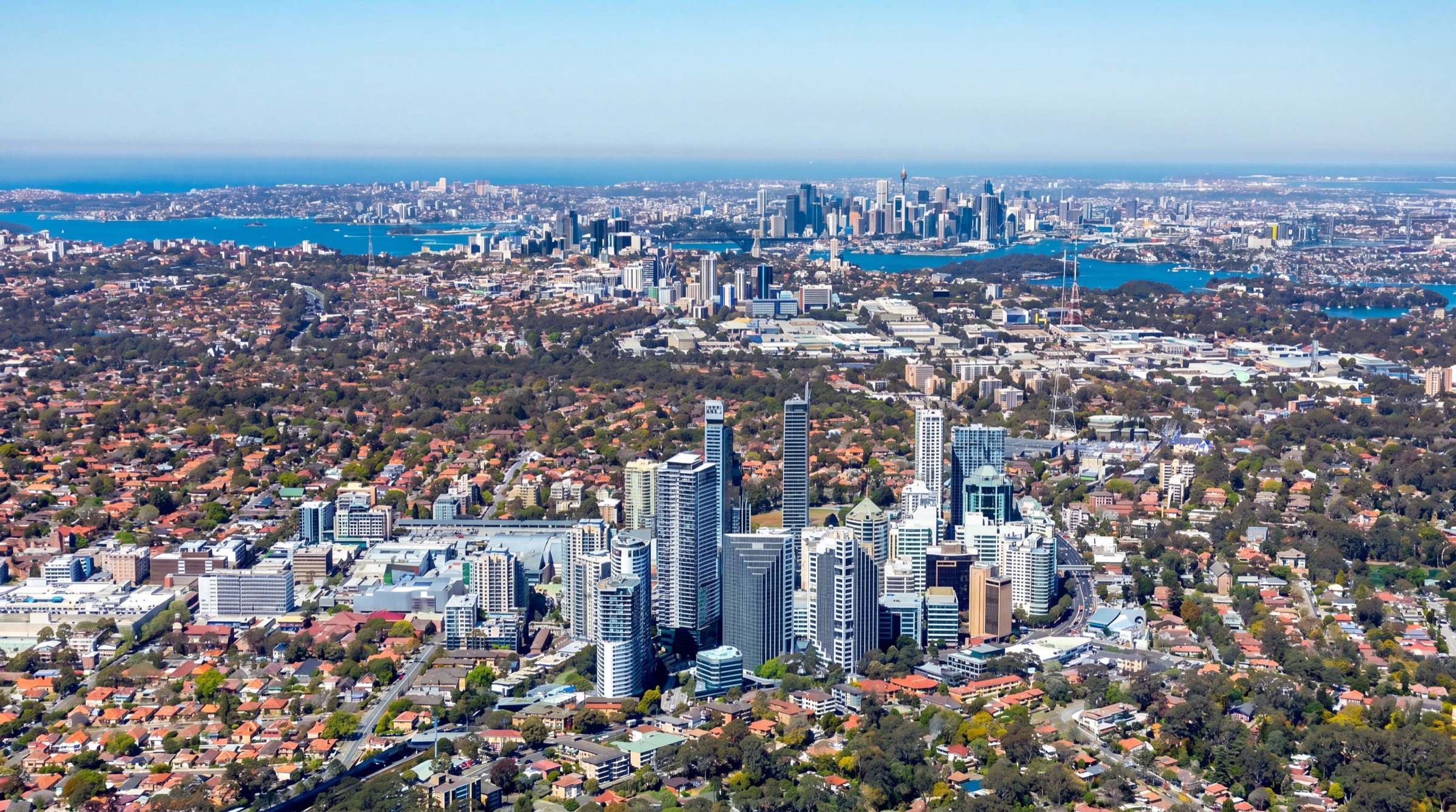 Aerial view of Chatswood, Sydney